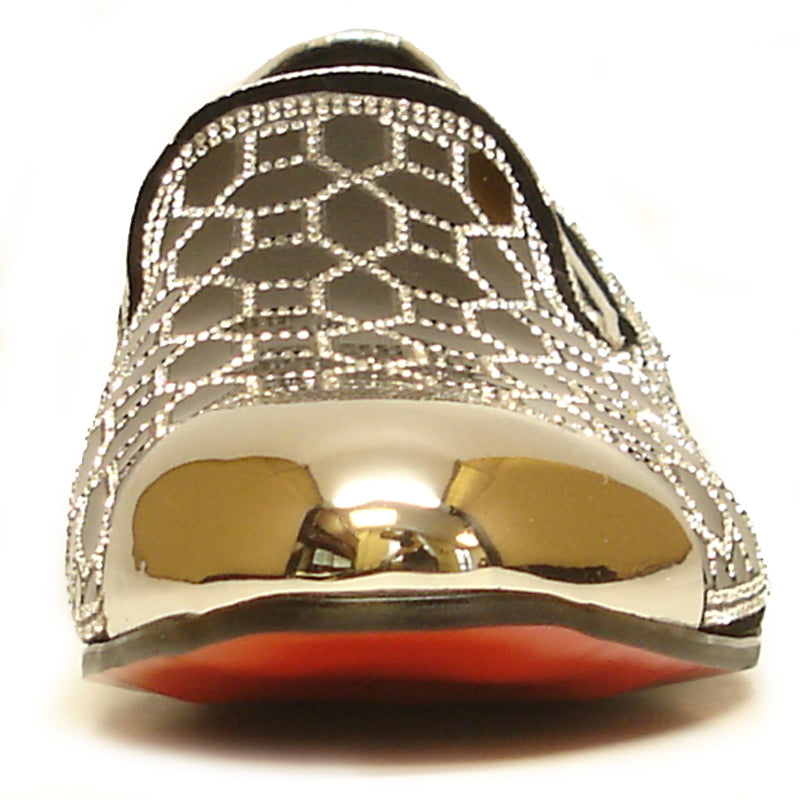 FI-7024 Black Gun Metal Tip Slip on Loafer Fiesso by Aurelio Garcia