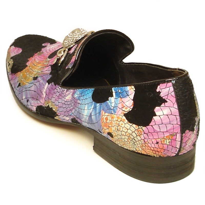 FI-7056 Multi Color Leather Print Fiesso by Aurelio Garcia slip on