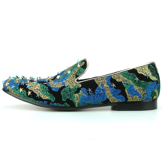 FI-7145 Blue Camouflage Slip on with Stars Fiesso by Aurelio Garcia