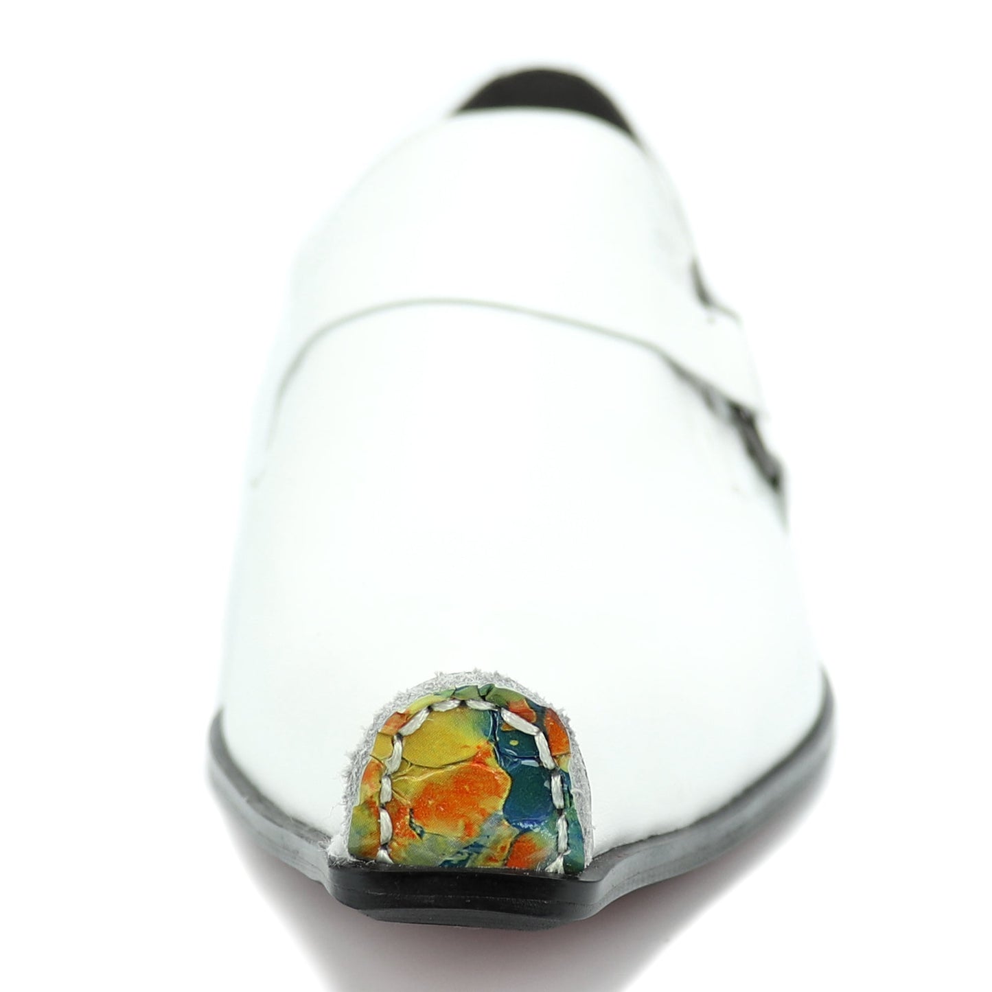 FI-7278 White Leather Shoe Pointed Toe Slip on Fiesso by Aurelio Garcia