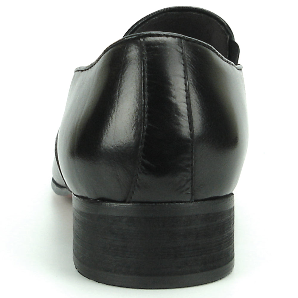 FI-7287 Black Leather Slip on With Tassel Fiesso by Aurelio Garcia