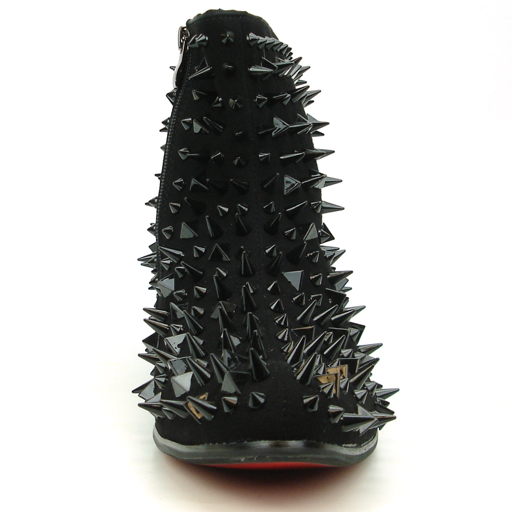 FI-7316-S Black Suede Black Spikes Boot Fiesso by Aurelio Garcia