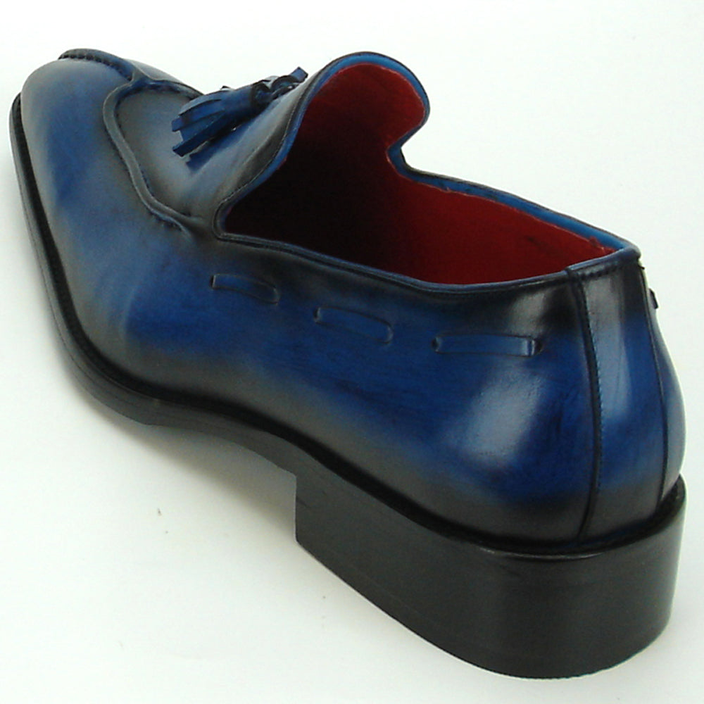 FI-8701 Navy Blue Leather Slip on with Tassel Fiesso by Aurelio Garcia