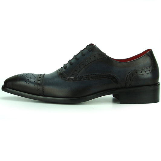 FI-8713 Black Leather Cap Toe Lace up Encore by Fiesso