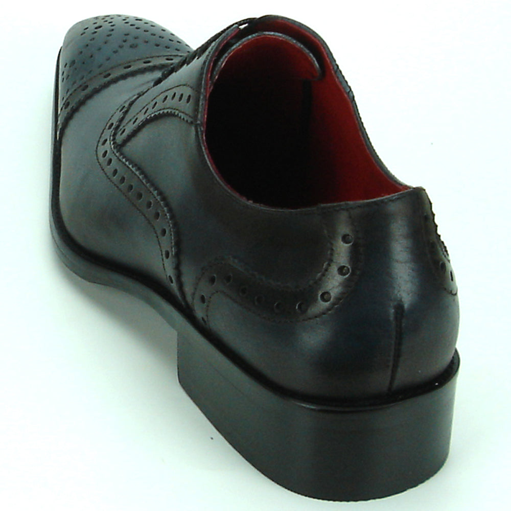 FI-8713 Black Leather Cap Toe Lace up Encore by Fiesso