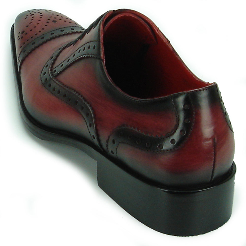 FI-8713 Burgundy Leather Cap Toe Lace up Encore by Fiesso