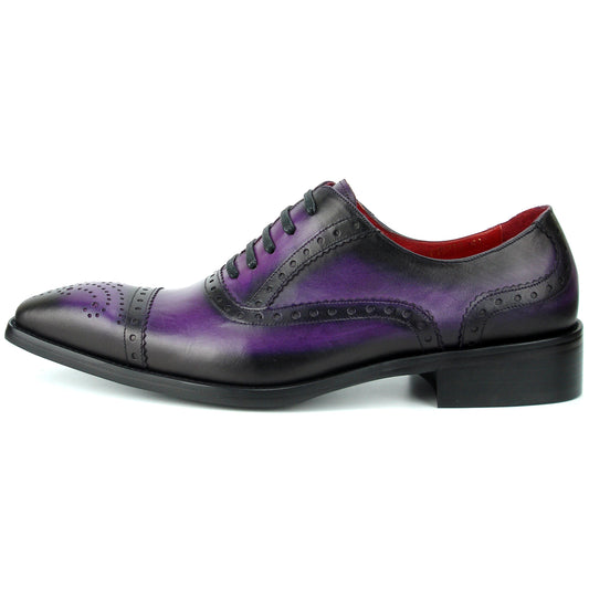 FI-8713 Purple Leather Cap Toe Lace up Encore by Fiesso