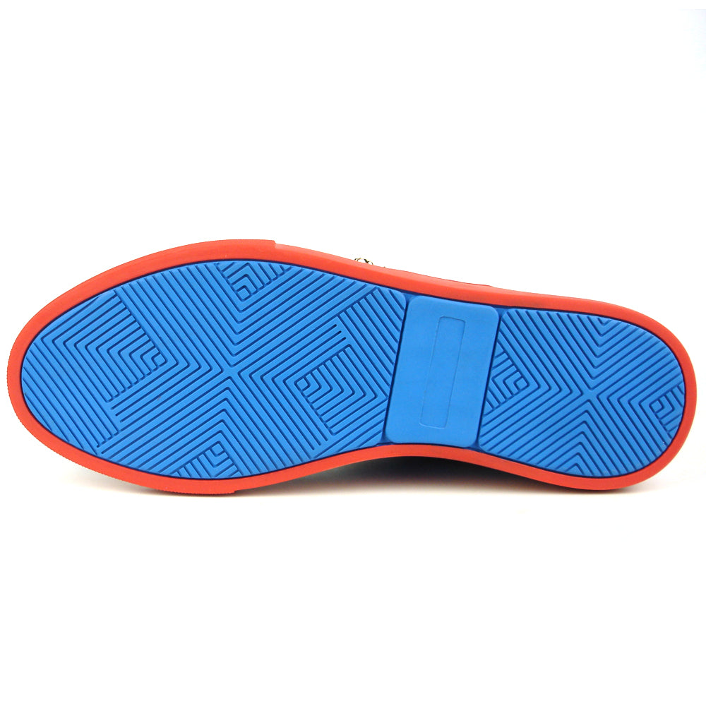 FI-2385 Blue Gold Lace up High top Sneaker Encore by Fiesso