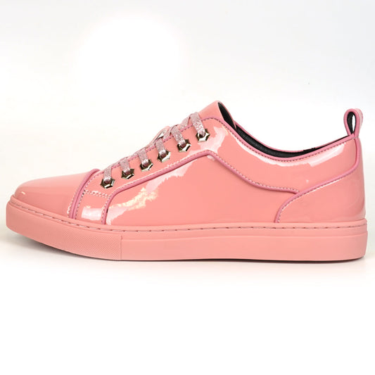 FI-2415-2 Pink Patent Leather Lace up Sneaker Encore by Fiesso