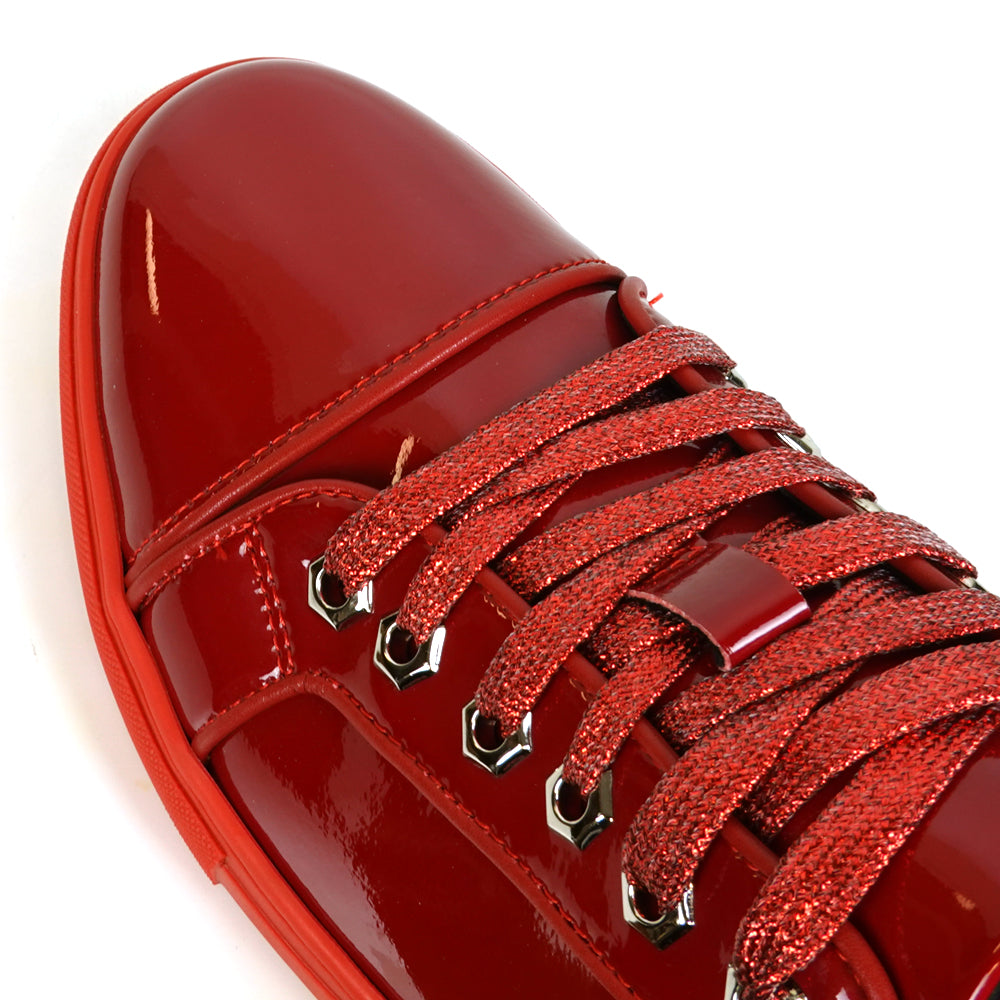 FI-2415-2 Red Patent Leather Lace up Sneaker Encore by Fiesso