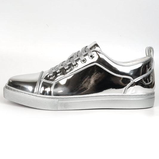 FI-2415-2 Silver Patent Leather Lace up Sneaker Encore by Fiesso