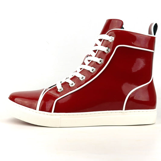 FI-2416 Red Patent Leather Lace up High top Sneaker Encore by Fiesso