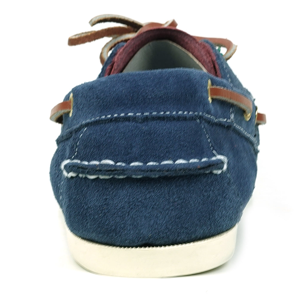 FI-6512-S Navy Burgundy Premiun Genuine Suede Lace up Boat Shoes Fiesso by Aurelio Garcia