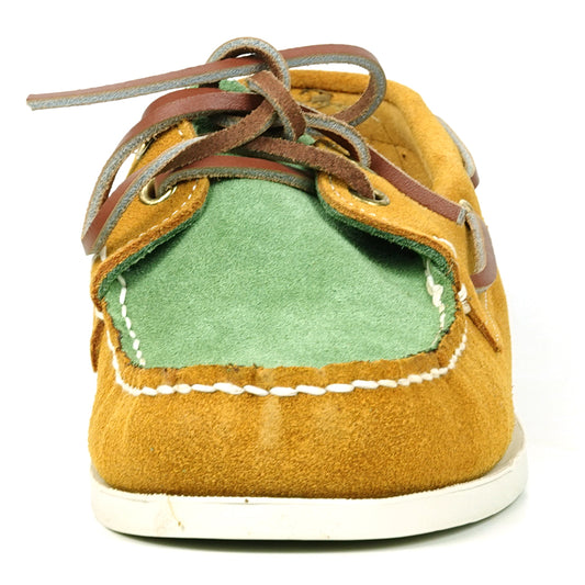 FI-6512-S Yellow Lime Premiun Genuine Suede Lace up Boat Shoes Fiesso by Aurelio Garcia