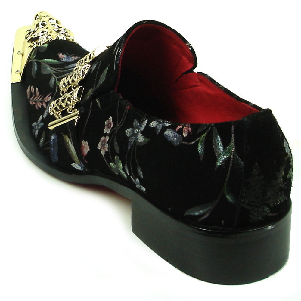 FI-7394 Floral Multicolor Leather Slip on Metal Tip Fiesso by Aurelio Garcia