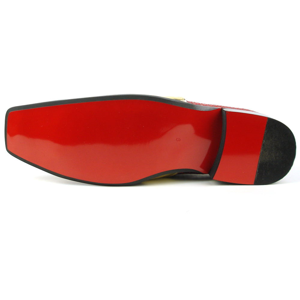 FI-7512 Red Slip On Gold Metal Tip Fiesso by Aurelio Garcia