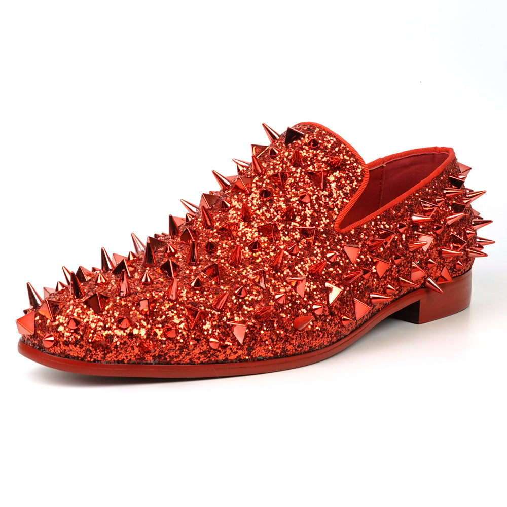 FI7239 Black Glitter with Gold Spikes Slip on Fiesso by Aurelio Garcia – Fiesso Shoes