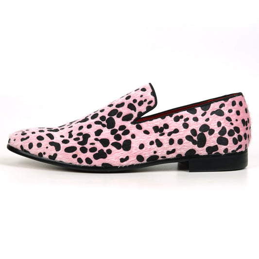 FI-7532 Pink Black Leopard Pony Hair Slip on Loafer Fiesso by Aurelio Garcia