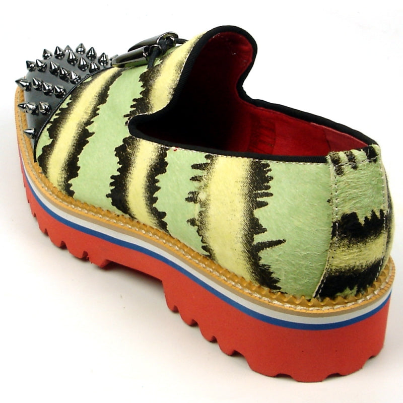 FI-7455 Green Cap Toe Spikes Slip On Fiesso by Aurelio Garcia