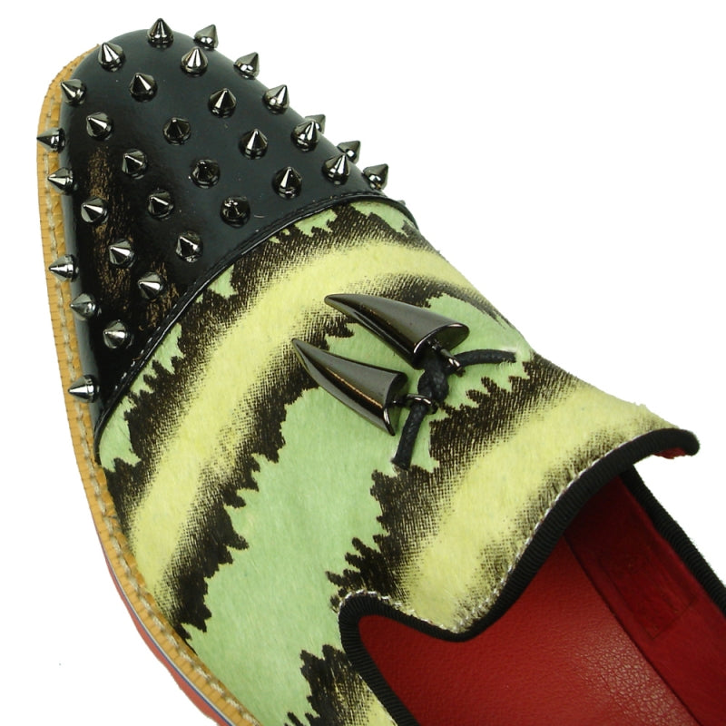 FI-7455 Green Cap Toe Spikes Slip On Fiesso by Aurelio Garcia
