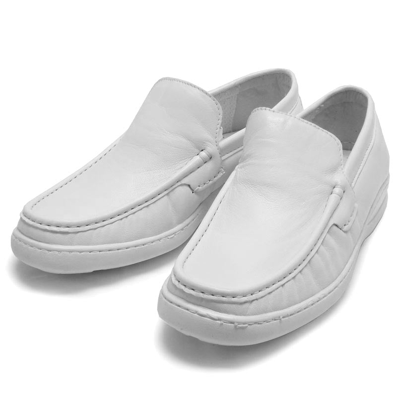 P-5202 Paco White Leather Slip on Loafer Pinosos Made in Spain