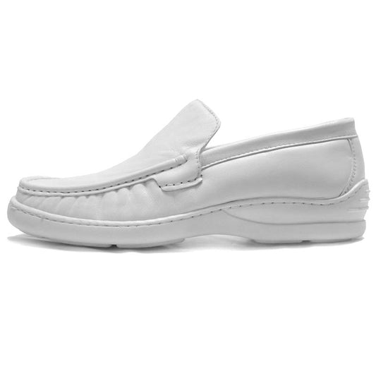 P-5202 Paco White Leather Slip on Loafer Pinosos Made in Spain
