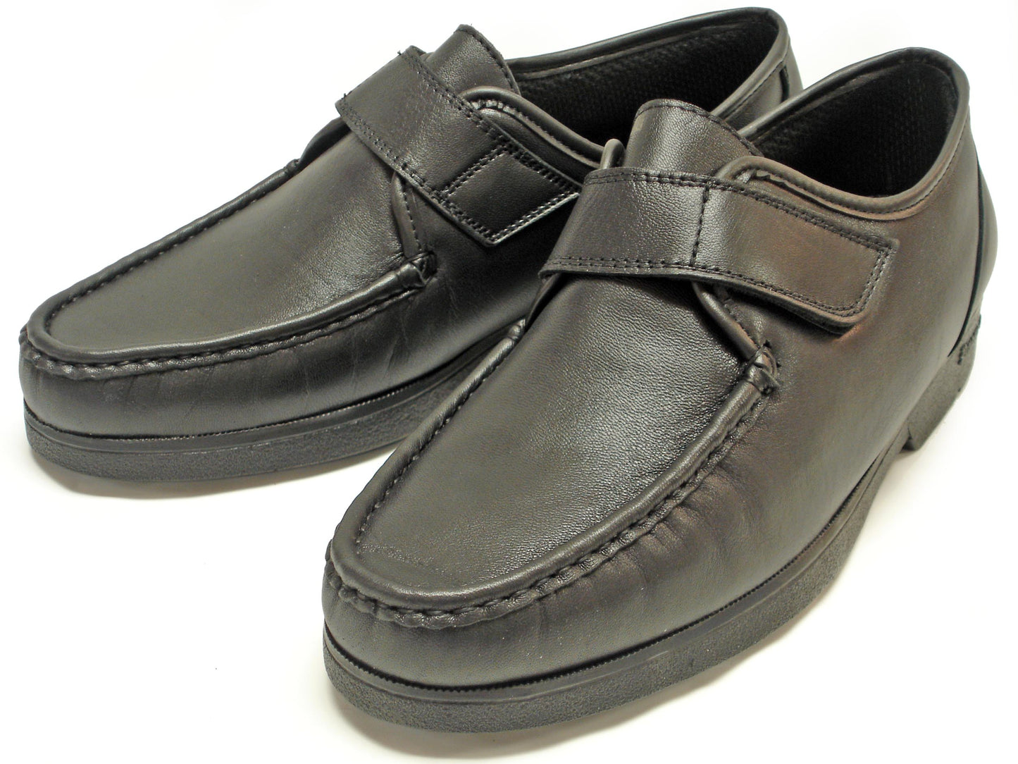 P-5203-628 Black Leather Velcro Strap Pinosos Made in Spain