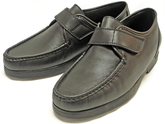 P-5203-628 Black Leather Velcro Strap Pinosos Made in Spain