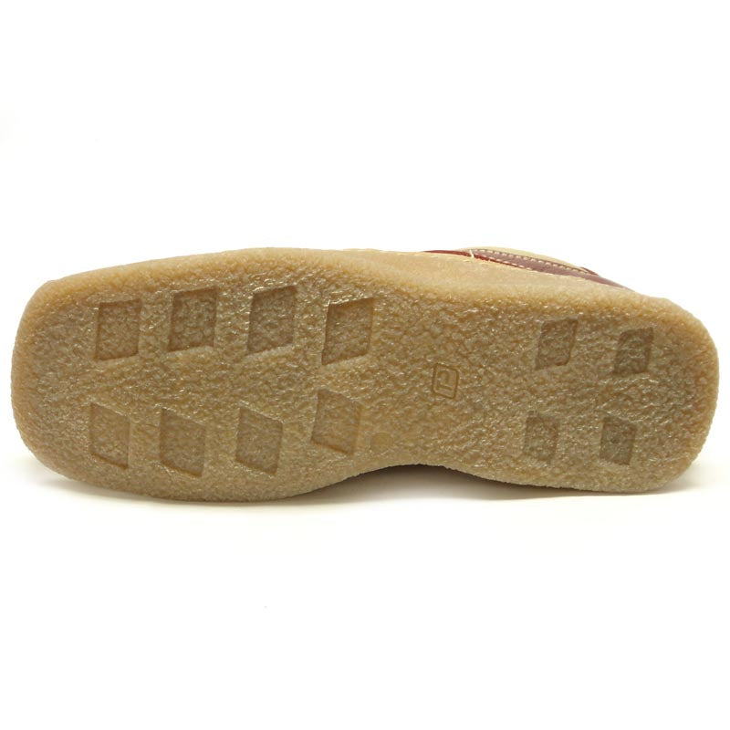 P-5456 Javier Beige Red Leather Lace up Sneaker Pinosos Made in Spain