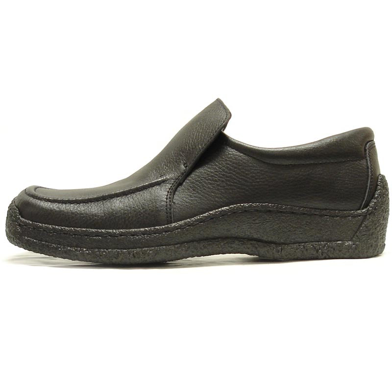 P-5456 Javier Black Leather Slip on Loafer Pinosos Made in Spain
