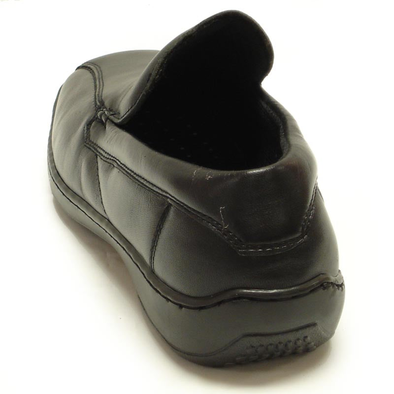 P-5591 Jacobo Black Leather Slip on Loafer Pinosos Made in Spain