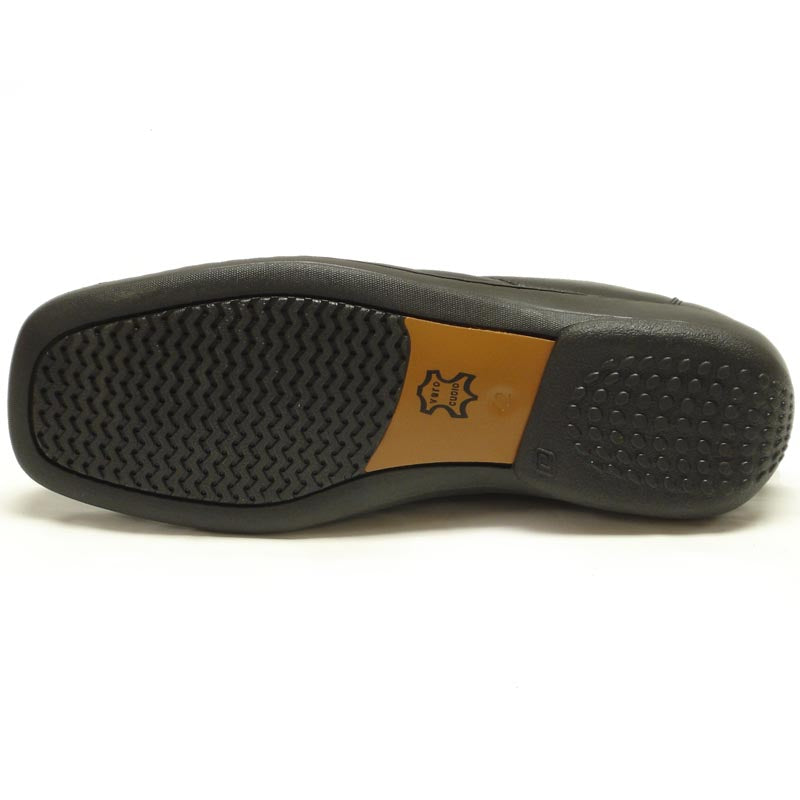 P-5591 Jacobo Black Leather Slip on Loafer Pinosos Made in Spain