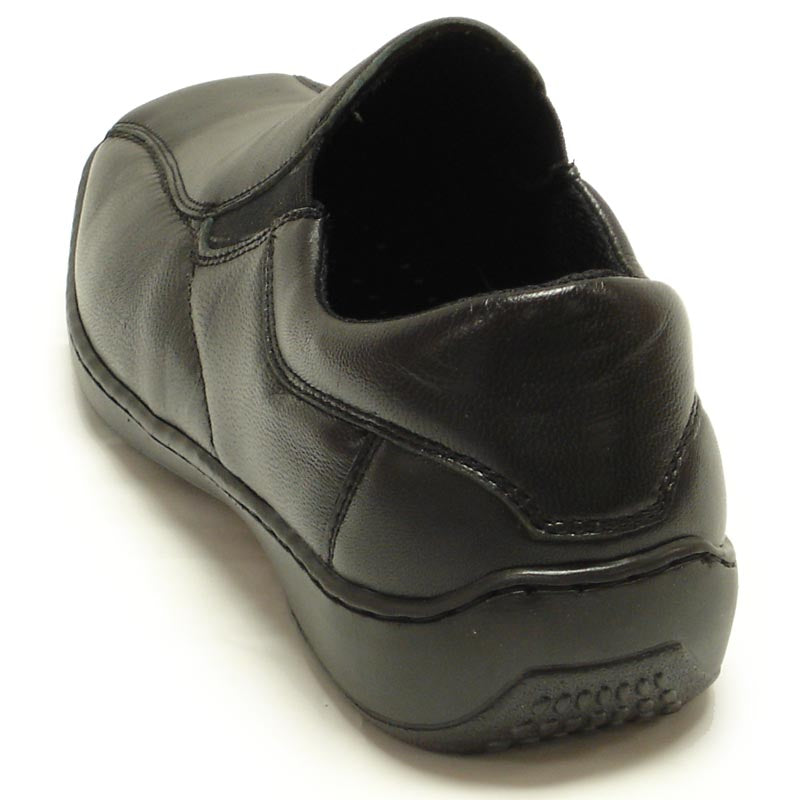 P-5594 Black Leather Slip on Loafer Pinosos Made in Spain