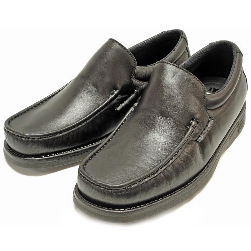 P-5614-668 Black Leather Slip on Loafer Pinosos Made in Spain