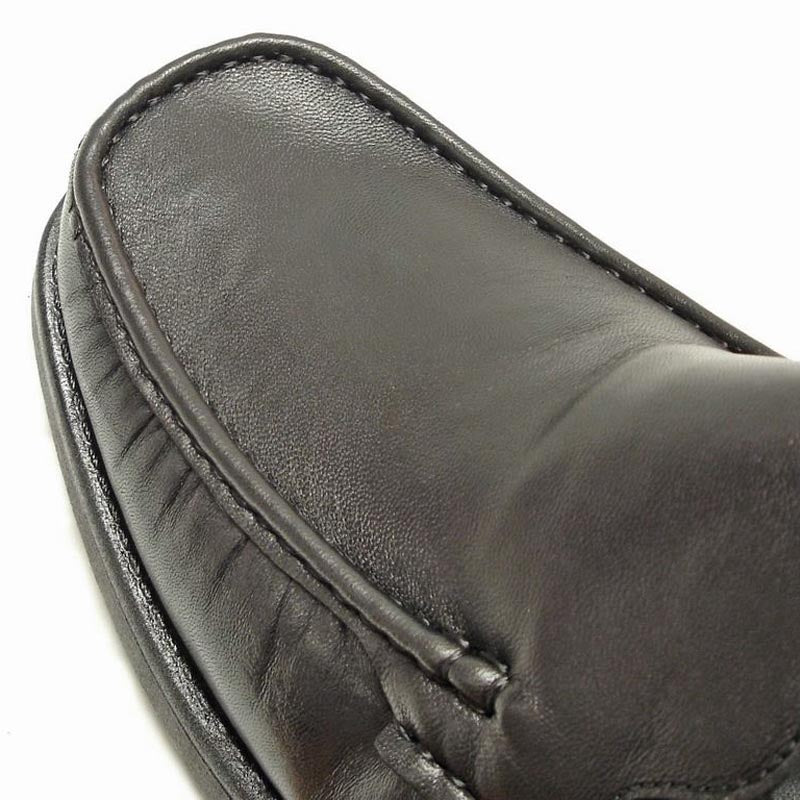 P-5614-668 Black Leather Slip on Loafer Pinosos Made in Spain