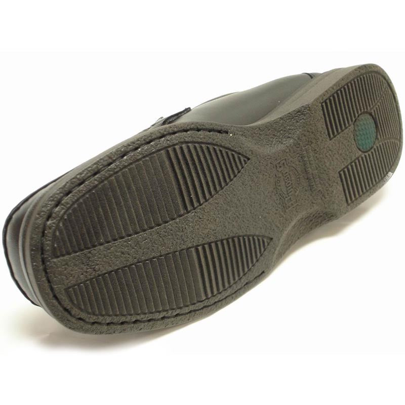 P-5614-668 Black Leather Slip on Loafer Pinosos Made in Spain