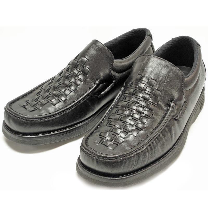 P-5614-P41 Black Leather Slip on Loafer Pinosos Made in Spain