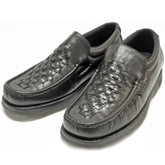 P-5614-P41 Black Leather Slip on Loafer Pinosos Made in Spain