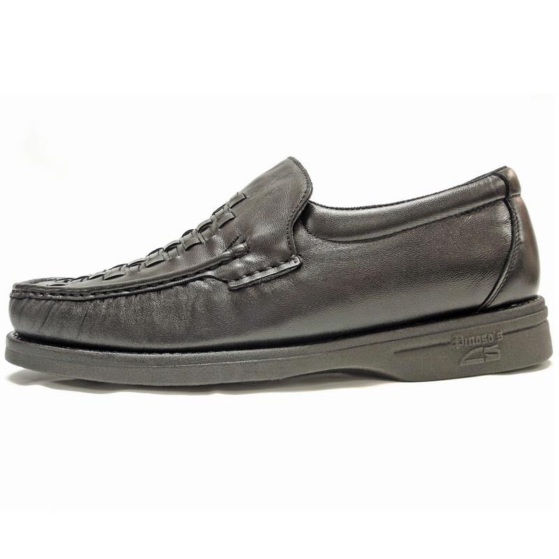 P-5614-P41 Black Leather Slip on Loafer Pinosos Made in Spain