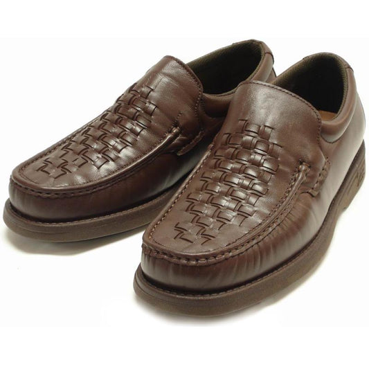 P-5614-P41 Brown Leather Slip on Loafer Pinosos Made in Spain