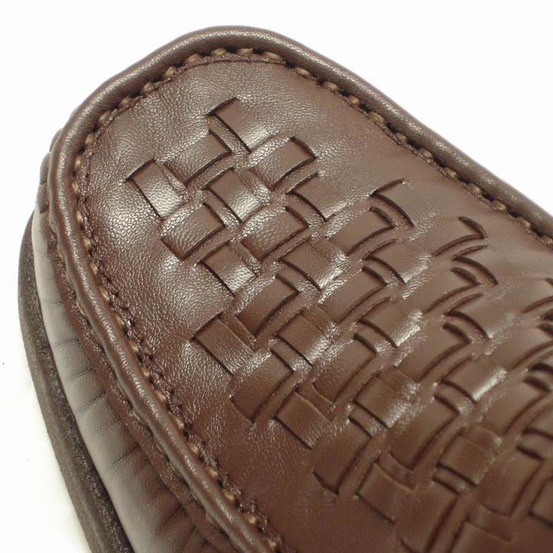 P-5614-P41 Brown Leather Slip on Loafer Pinosos Made in Spain