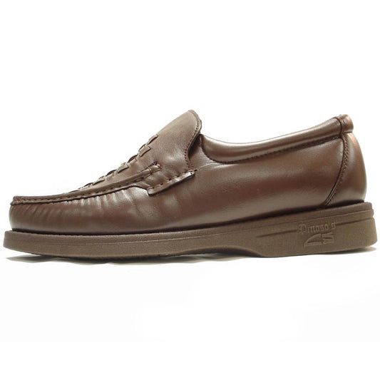 P-5614-P41 Brown Leather Slip on Loafer Pinosos Made in Spain