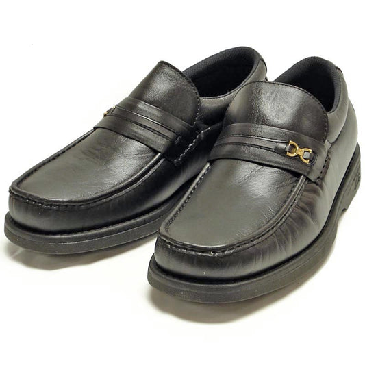 P-5615-668 Black Leather Slip on Loafer Pinosos Made in Spain