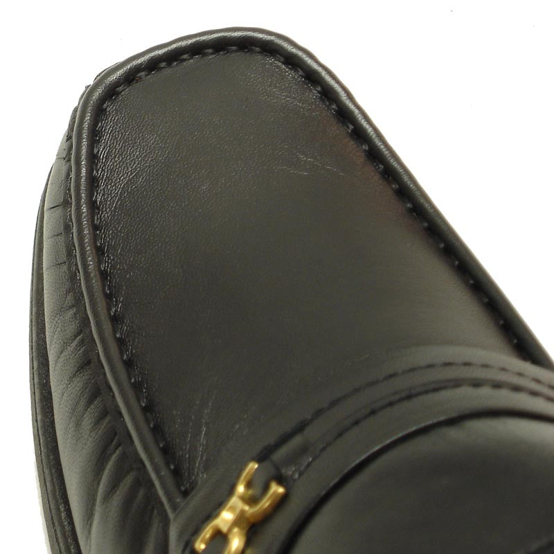 P-5615-668 Black Leather Slip on Loafer Pinosos Made in Spain