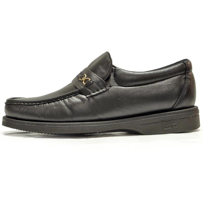 P-5615-668 Black Leather Slip on Loafer Pinosos Made in Spain
