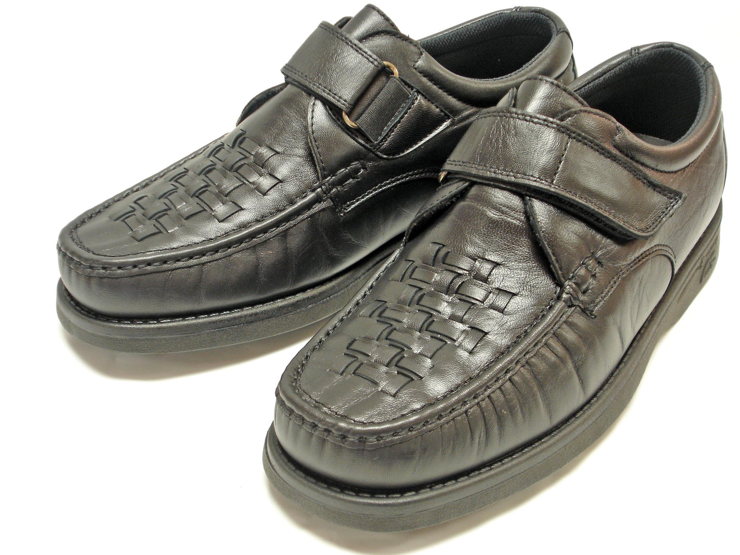 P-5660-P41 Black Leather Velcro Pinosos Made in Spain