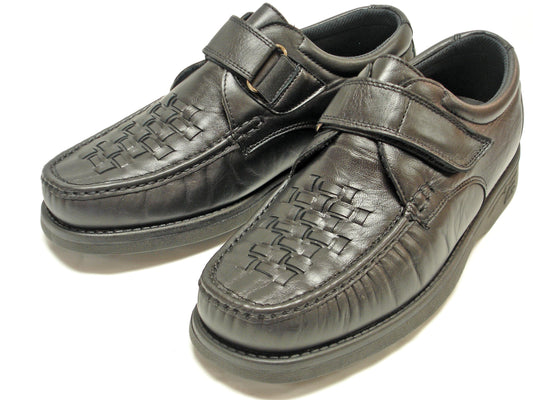 P-5660-P41 Black Leather Velcro Pinosos Made in Spain