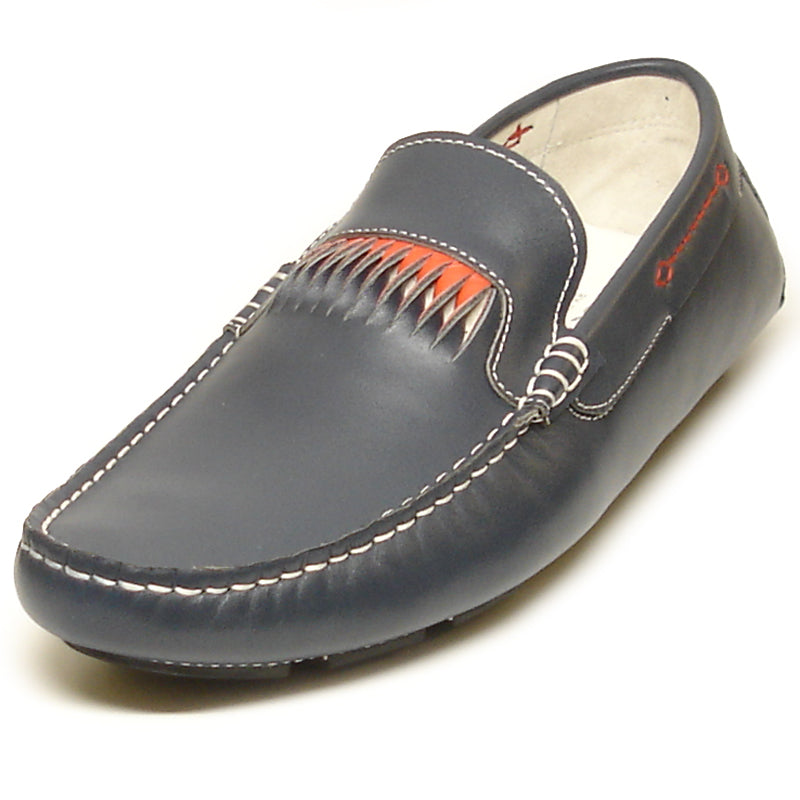 FI-3085 Navy Leather Encore by Fiesso Driving Shoe