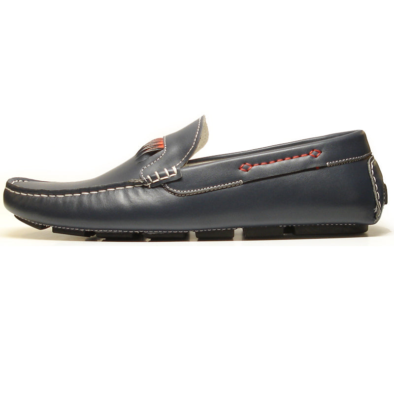 FI-3085 Navy Leather Encore by Fiesso Driving Shoe