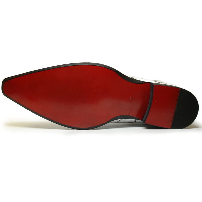 FI-6931 White Genuine Leather Gun Metal Tip Lace up Fiesso by Aurelio Garcia